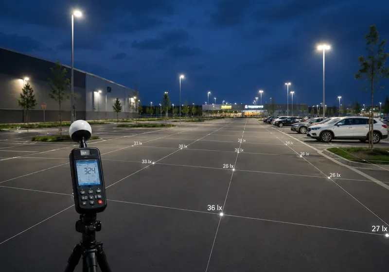 Pomiary oświetlenia parkingów i terenów zewnętrznych